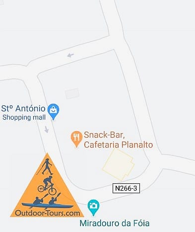 Karte für Geländefahrt bergab mit der Algarve